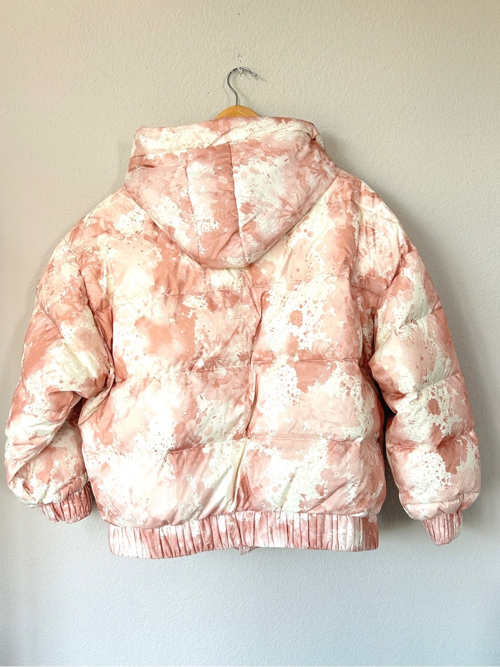 ATM Anthony Thomas Melillo Tie-Dye Down Puffer Jacket | Large | Chalk/Lunar Pink - Picture 9 of 16
